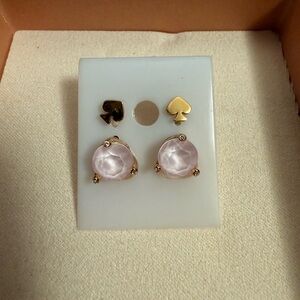 Kate Spade Gold and Pink Gumdrop Earrings